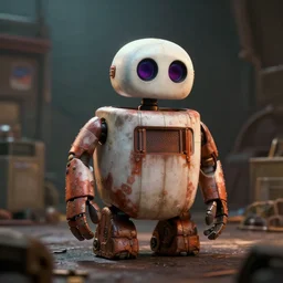 A tiny cute junkyard robot, pixar, dramatic lighting, cinematic, establishing shot, extremely high detail, foto realistic, cinematic lighting, post processed, concept art, high details, cinematic, 8k resolution, beautiful detailed, photorealistic, digital painting, artstation, concept art, smooth, sharp focus, artstation trending, octane render, unreal engine