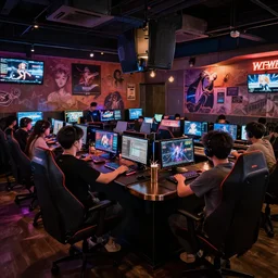 a gaming bar, photograph