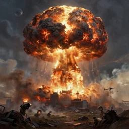 effects of a large scale nuclear fallout, digital painting, mixed media, trending on artstation and deviantart, epic composition, highly detailed, 8 k