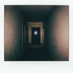 cursed polaroid of beautifully ominous hallway. weirdcore, liminal, lynchian, backrooms aesthetic. hyperrealistic, octane render