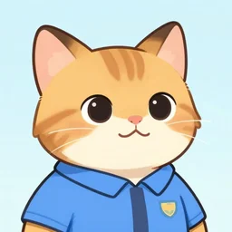 a upper body portion of a anthropomorphic cat male in a blue shirt in the style of zootopia