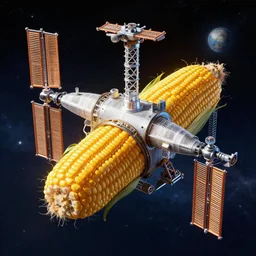 space station mad of corn