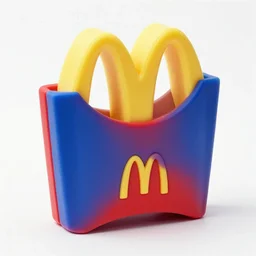 mcdonalds made of blue and red foam