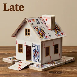groovy late 1 9 7 0 s album cover of a house made out of a deck of cards, vintage, realistic, hyperrealistic, 8 k resolution, hd quality, very detailed, highly detailed, intricate details, real life, real world, trending on artstation, digital art, really realistic, very realistic, artistic, album cover, album, cover, remastered