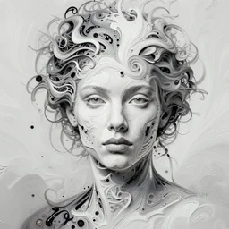 intricate highly detailed woman's portrait, paint pour by peter mohrbacher