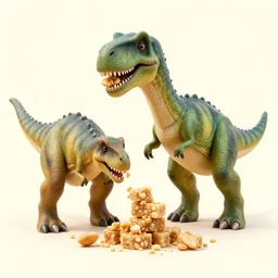 dinosaurs eating peanut brittle