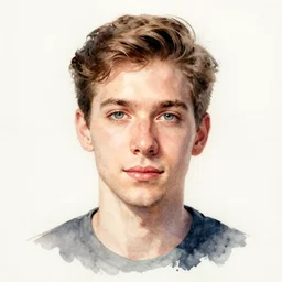 masculine, intricate watercolor portrait by tim doyle