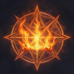 holy flame crown spell, gloomhaven, geometric, fractal, digital painting art, fantasy game spell symbol, by greg rutkowski