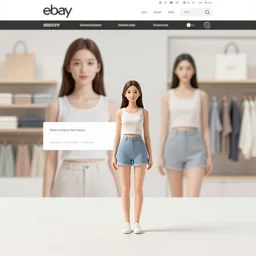 Images on the store website, eBay, Full body, Miniature of a young woman stand next to dog