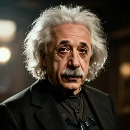 'Albert Einstein'! as Batman in Gears of War, splash art, movie still, detailed face, cinematic lighting, dramatic, octane render, long lens, shallow depth of field, bokeh, anamorphic lens flare, 8k, hyper detailed, 35mm film grain