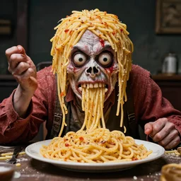 spaghetti monster cursed gross