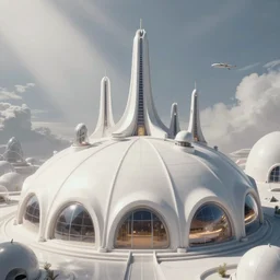 a solarpunk domed city, digital art