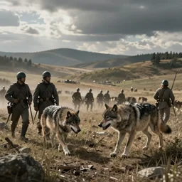 a civil war era photo of soldiers and werewolves