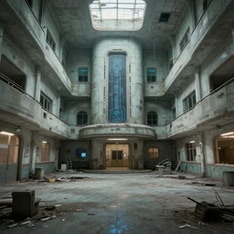 a liminal space in an abandoned hospital by greg rutkowski, trending on tumblr, retrofuturism, future tech, futuristic, sci - fi