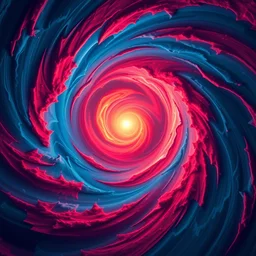blue and red vortex with a sun in the middle, hd,