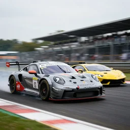 photo of a car race, racing, porsche, lamborghini, grand prix