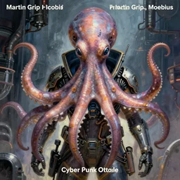 cyberpunk Octopus, Industrial Scifi, detailed illustration, techwear, character portrait, by Martin Grip and Moebius