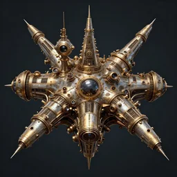 symmetric steampunk space ship