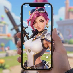 tracer from overwatch smartphone selfie