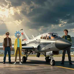 movie still from top gun | rick and morty | by beeple and rutkowski and feng zhu