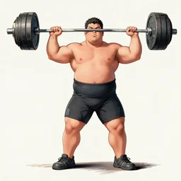 fat power lifter pose study