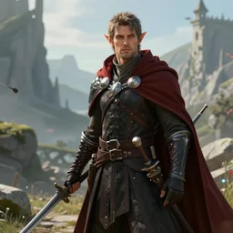 a stunning long distance shot portrait of a short male halfling rouge, digital art trending 4 k