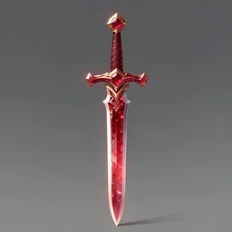 a magical sword made of ruby, artstation