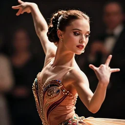 anime natalie portman ballroom dancer, intricate side profile by greg rutkowski, trending on pixiv