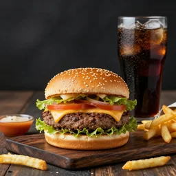 finger burger, soda, fries, cursed, food photography