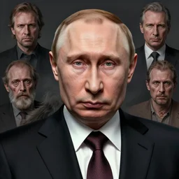 portrait of vladimir putin, baboon putin hybrid, putin face, vladimir putin anthropomorphic transformation, macabre, horror, by donato giancola and greg rutkowski and wayne barlow and zdzisław beksinski, realistic face, visible face, digital art