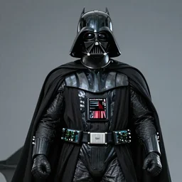 Batman dressed as Darth Vader, high detail of the face, high detail, high modernization, cinematic, dynamic lighting, full body, ultra mega super hyper realistic