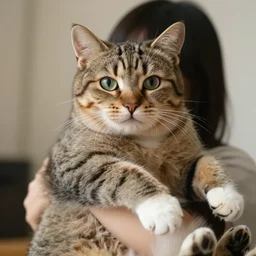 a cat holding a cat