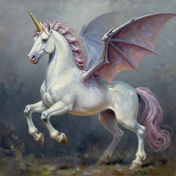 A hybrid of a dragon and a unicorn,  oil painting by Jama Jurabaev, extremely detailed, brush hard, artstation, 8K render, high quality