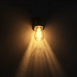 a light that is on a wall in the dark, a raytraced image by pixar, trending on unsplash, light and space, volumetric lighting, cinematic lighting, flickering light