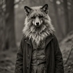 a creepy photograph of a furry from the early 1 9 th century