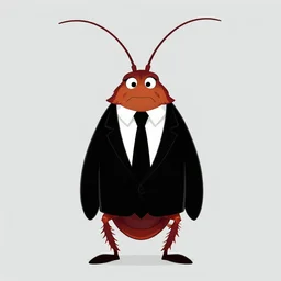 flat 2 d : : cockroach antennae : : black suit tie : : head torso legs feet : : lorax movie : : artstation