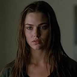 a film still of Kendal Jenner starring in The Matrix (1999), close up, shallow depth of field