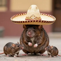 rat wearing sombrero 4 k