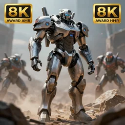 futuristic armed mech walking into battle, highly detailed, 8 k, hdr, award - winning, unreal engine, trending on artstation, volumetric lighting