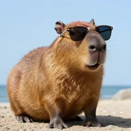 Capybara With Sunglasses, Photorealistic