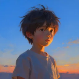 portrait, palutena kid icirus, surreal photography, sunrise, blue sky, dramatic light, impressionist painting, digital painting, artstation, simon stalenhag