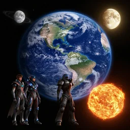 exoplanet planet earth moon sun jupiter mass effect andromeda krogan base wallpaper 3 d pixar disney digital cgi rtx hdr painting bioluminance alena aenami artworks in 4 kby jesper ejsing, feng zhu and loish beeple, by thomas kinkade 2 2 2 2