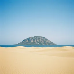 a photo of a desert island fuji velvia 5 0
