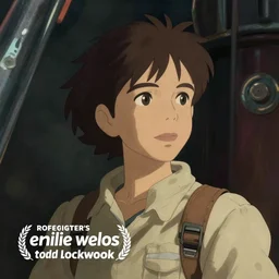 stunning head and shoulders portrait of eccentric aerial mechanic emilie welos, ultra realistic, digital art by todd lockwood, still from studio ghibli