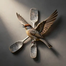 bird made of spatulas