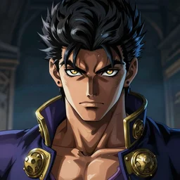 a highly detailed full - size fantasy portrait of a jojo stand with piercing eyes, extremely moody lighting, hyperrealistic, deviantart, official media, ambient light, dynamic lighting, art by artgerm and hirohiko araki