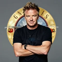 Gordon ramsey on a Guns n roses cover art