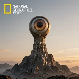 national geographic award winning photo of the eye of sauron on top of mount doom at sunrise