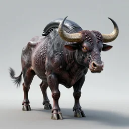 xenomorph inspired buffalo, in the style of H.R. Giger, digital art