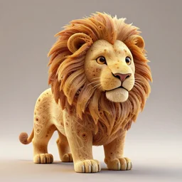 a beautifull intricate cute 3 d lion made of fractal, unreal engine, wide shot, by octane render by, ellen jewett